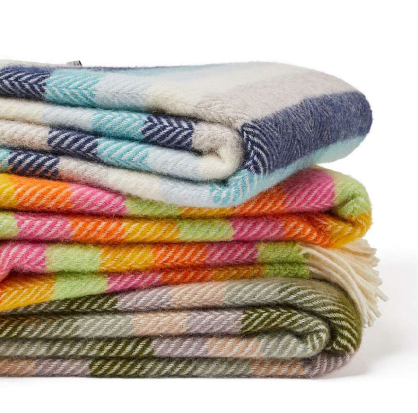 Tweedmill Pure New Wool Throw, Stripe Refresh