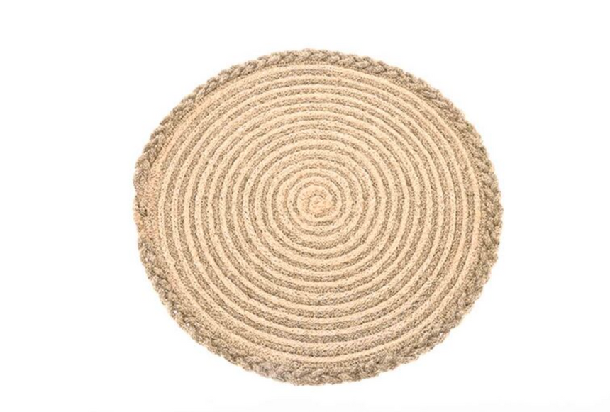 Walton & Co Circular Plaited Jute Placemat, Olive