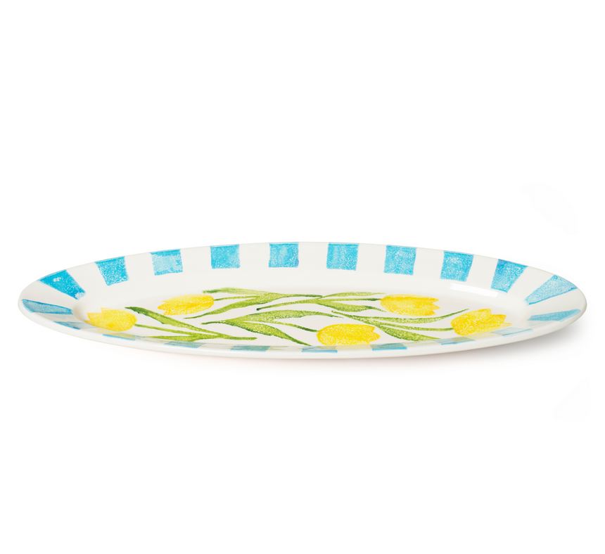 Bliss Home Tulip Rimmed Extra Large Oval Serving Platter