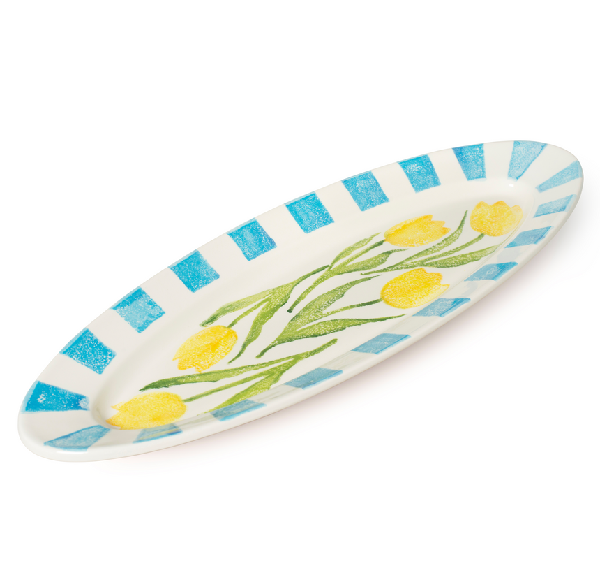 Bliss Home Tulip Rimmed Extra Large Oval Serving Platter