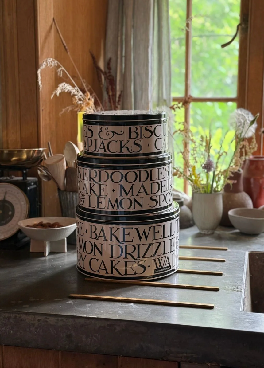 Emma Bridgewater Round Cake Tins, Black Toast (Set Of 3)