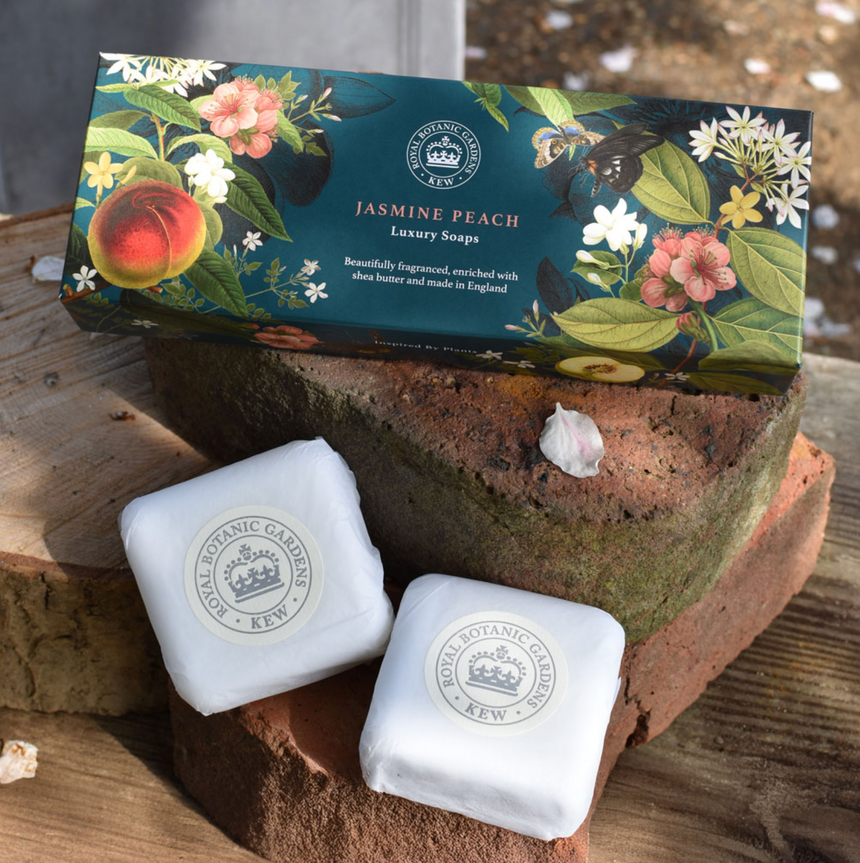 The English Soap Company Kew Gardens, Jasmine Peach Triple Soap Gift Box