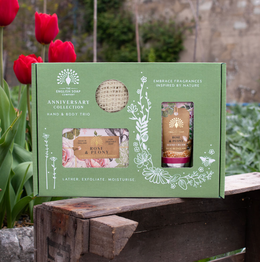 The English Soap Company Anniversary, Rose & Peony Gift Set