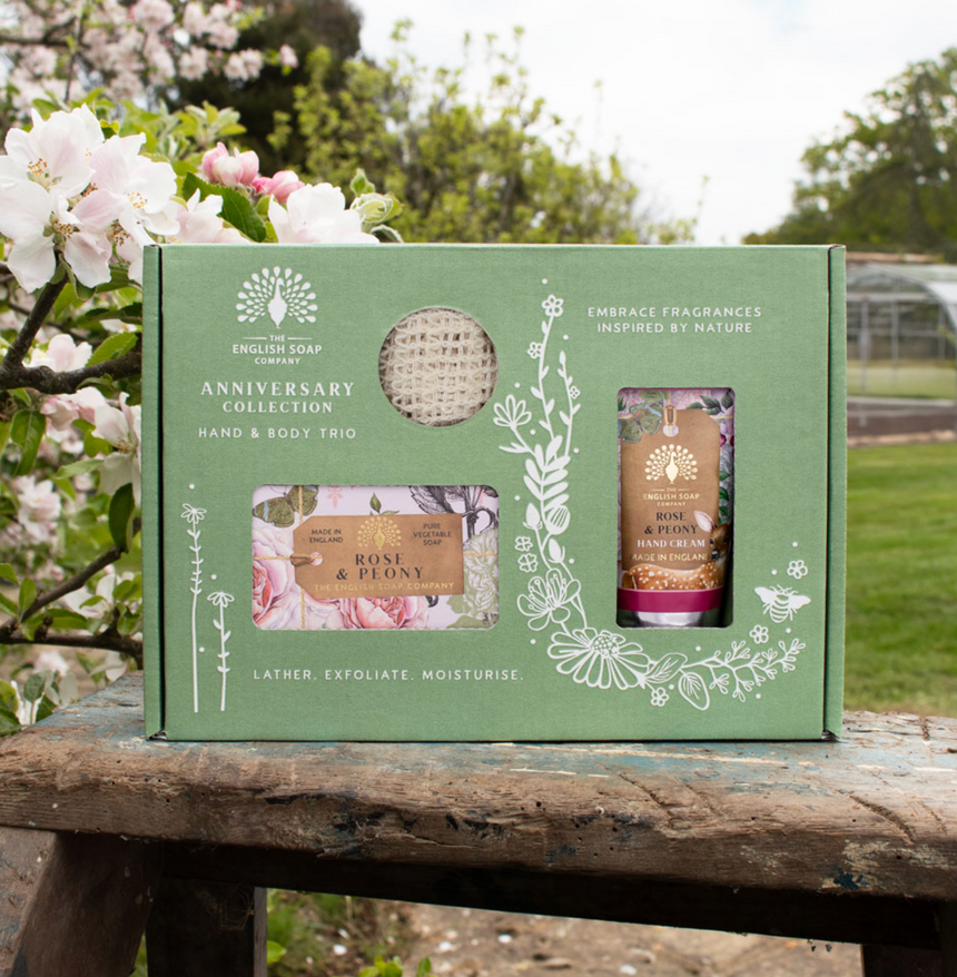 The English Soap Company Anniversary, Rose & Peony Gift Set