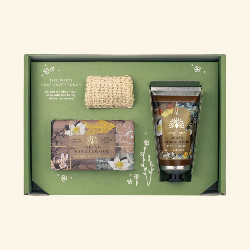 The English Soap Company Anniversary, Indian Sandalwood Soap & Hand Cream Gift Set