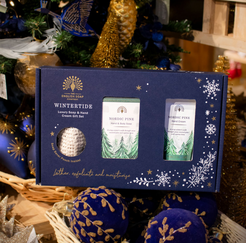 The English Soap Company Wintertide, Nordic pine Luxury Soap & Hand Cream Gift Set