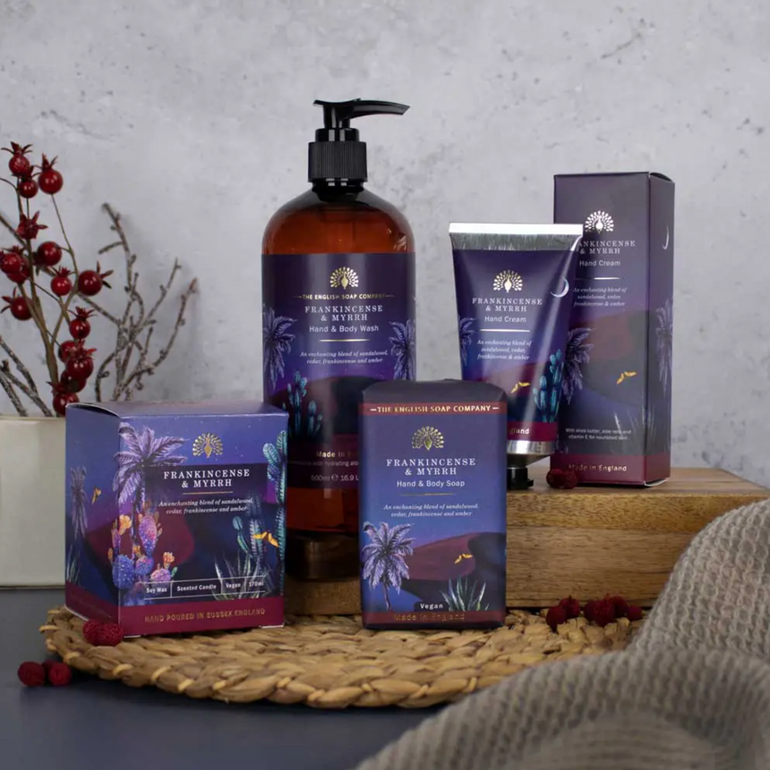 The English Soap Company Wintertide, Frankincense & Myrrh Luxury Soap & Hand Cream Gift Set