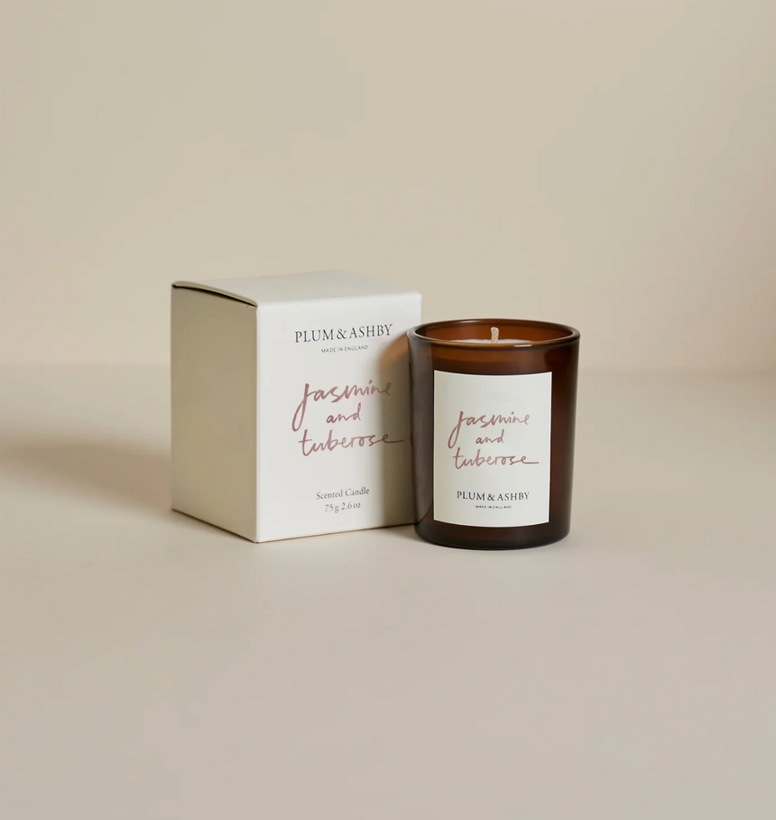Plum & Ashby Small Scented Candle, Jasmine & Tuberose