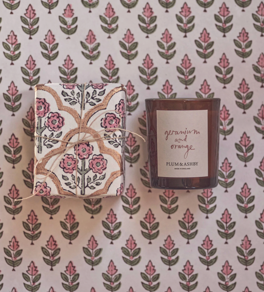 Plum & Ashby Small Scented Candle, Geranium & Orange