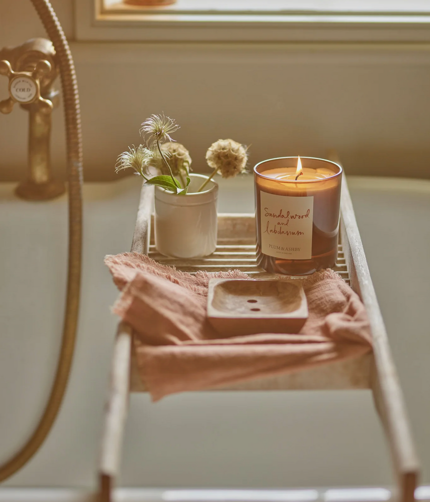 Plum & Ashby Large Scented Candle, Sandalwood & Labdanum
