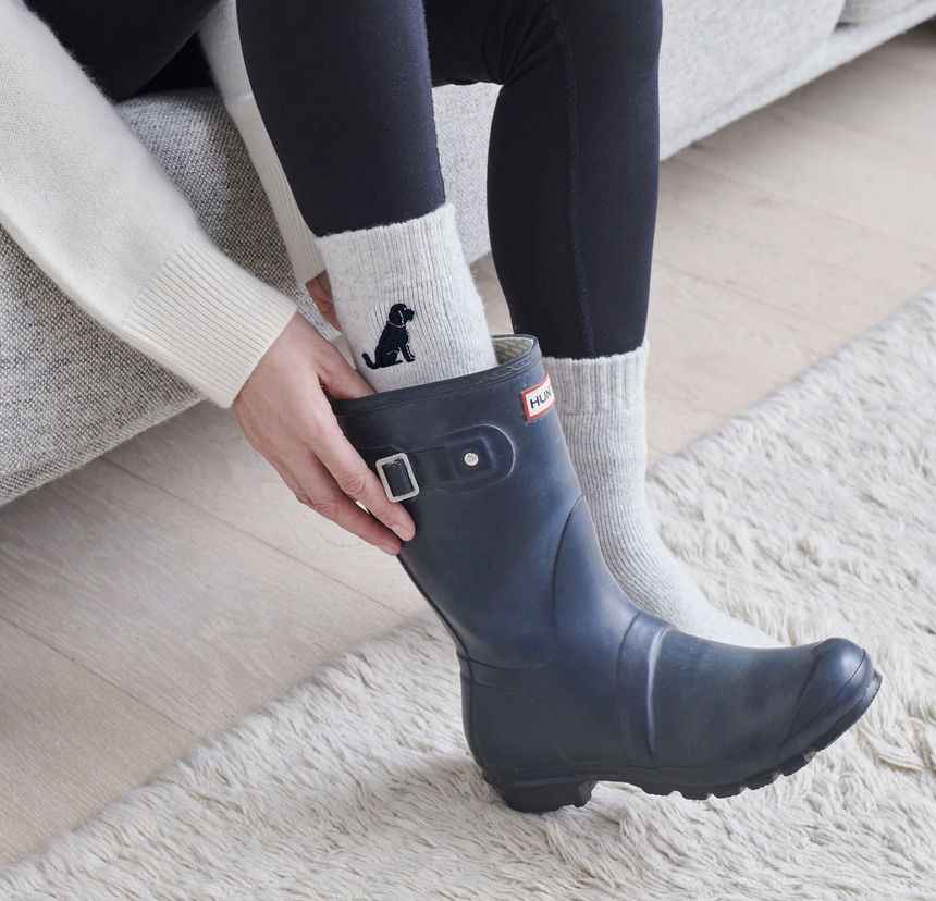 Sweet William Dog Walker Socks, Black Cockapoo