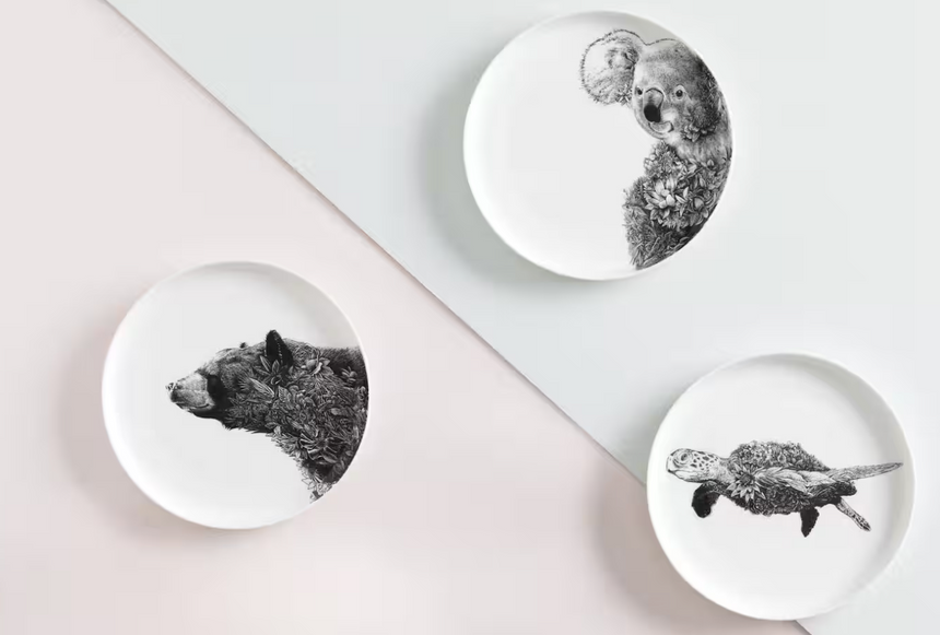 Maxwell & Williams Marini Ferlazzo Wildlife Side Plate, Green Sea Turtle