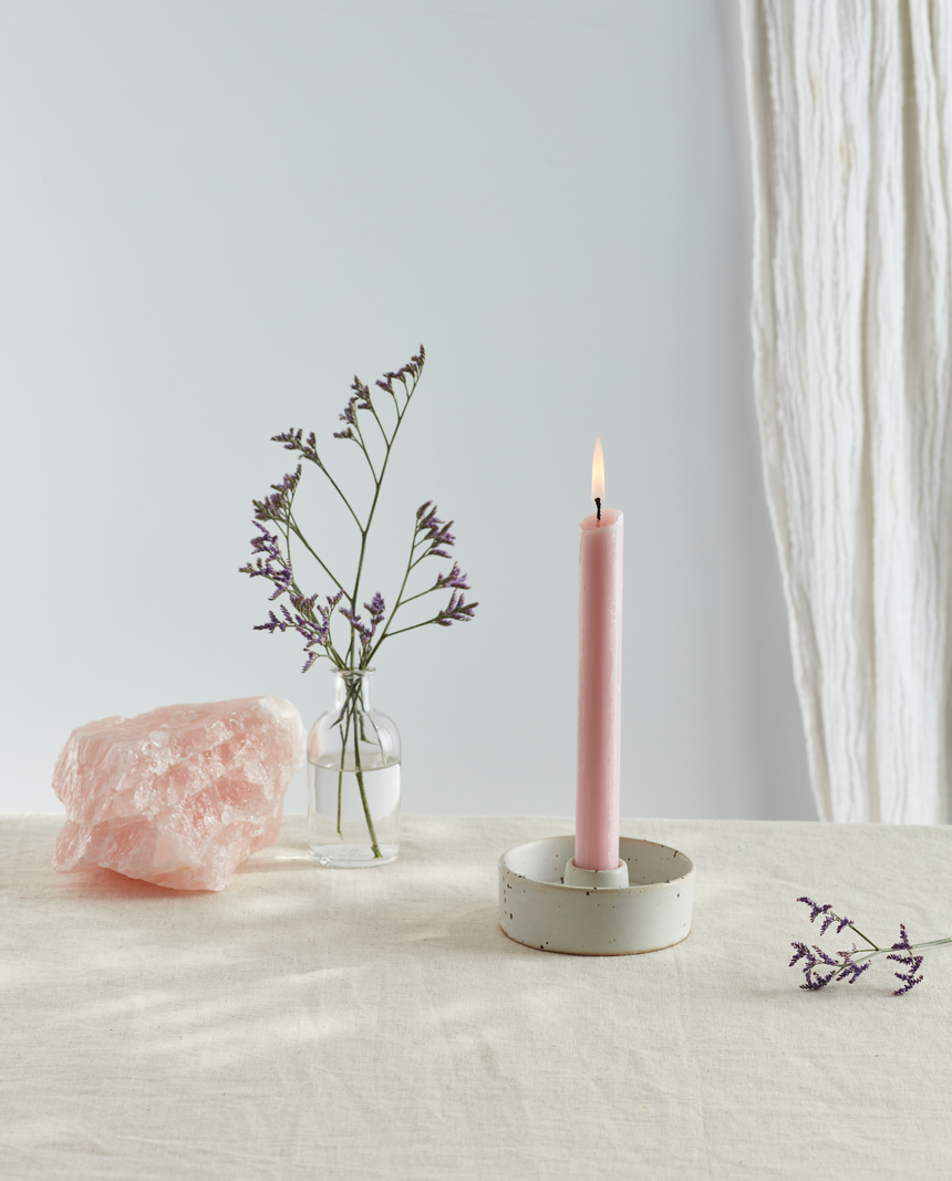 St Eval Unscented Dinner Candle, Rose Quartz (Pack Of 6)