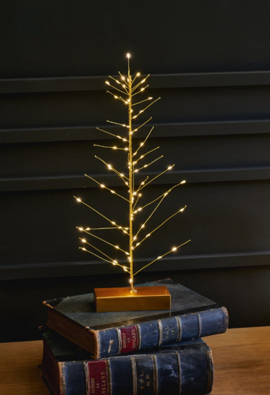LED Festive Table Tree, Gold
