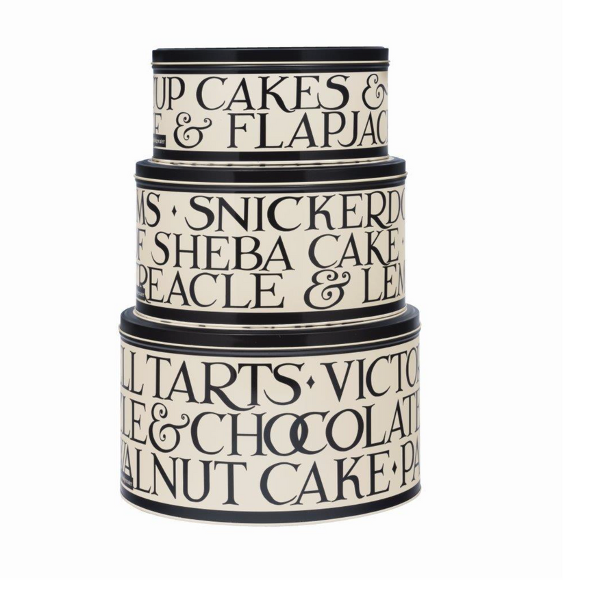 Emma Bridgewater Round Cake Tins, Black Toast (Set Of 3)