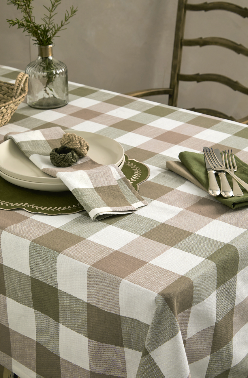 Walton & Co Vermont Napkins Olive & Mocha (set of 4)