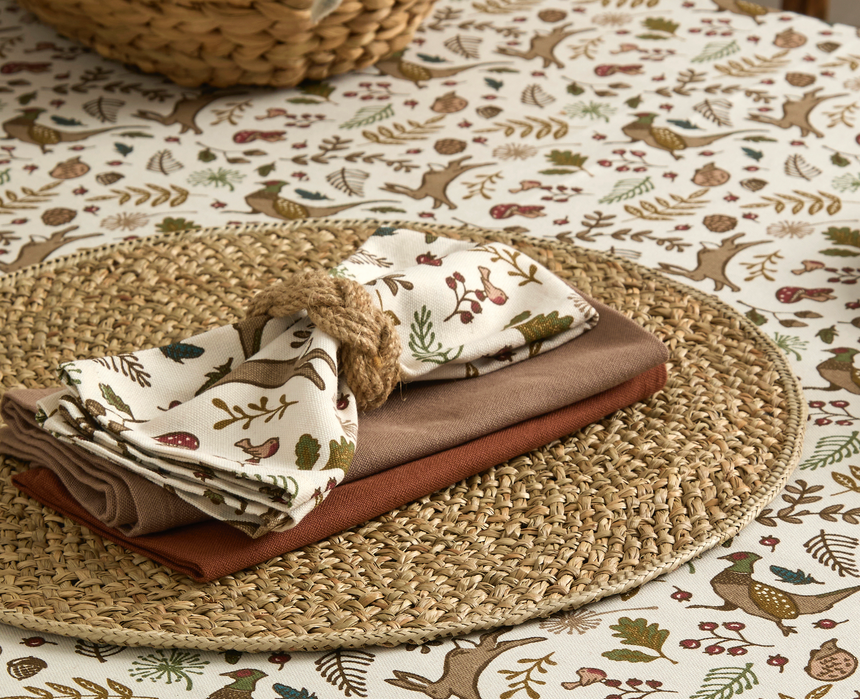 Walton & Co Cotton Napkins, Conker  (Set Of 4)