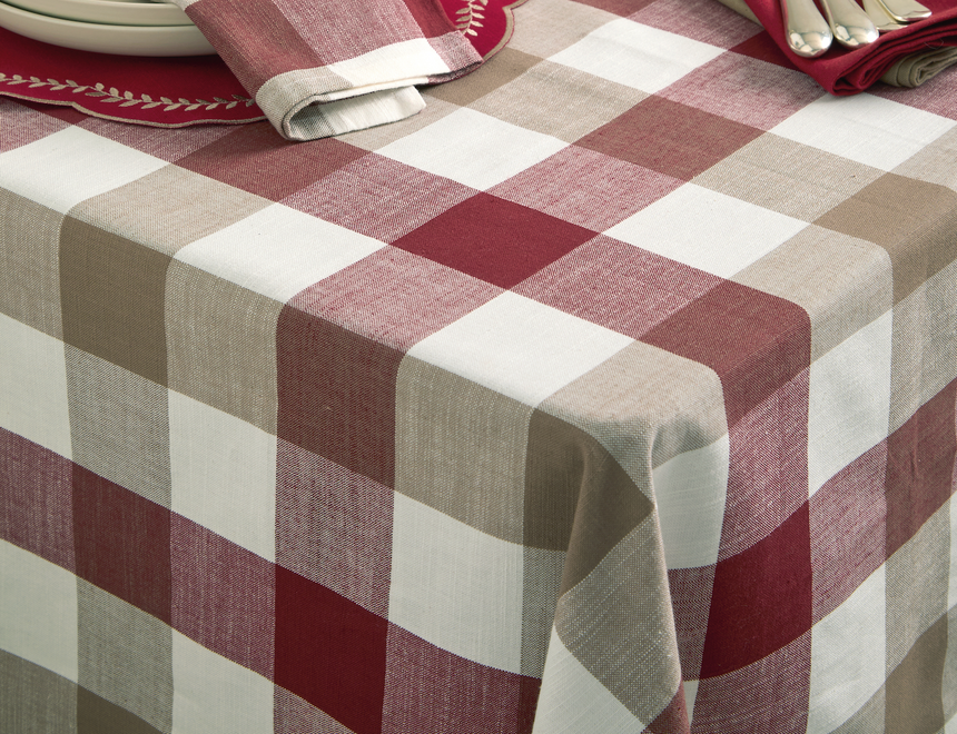 Walton & Co Vermont Tablecloth, Merlot & Mocha