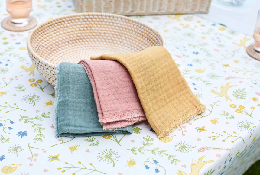 Walton & Co Soft Weave Cotton Napkins, Saffron (Set Of 2)