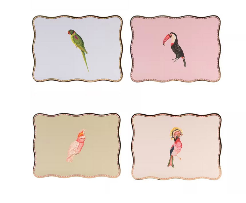 Yvonne Ellen Rectangular Birds Placemats, ( Set Of 4 )