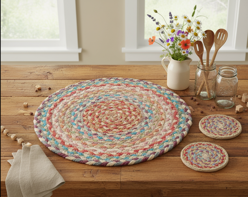 The Braided Rug Company Jute Coasters, Pampas (Set Of 6)