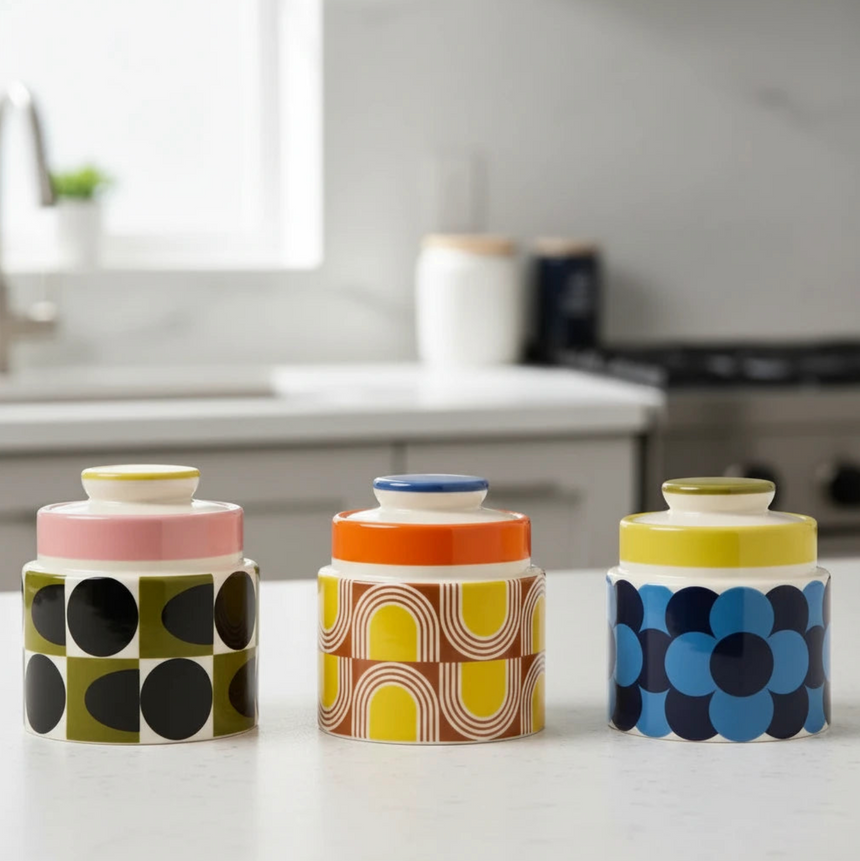 Orla Kiely Retro Stripe Yellow Storage Jar