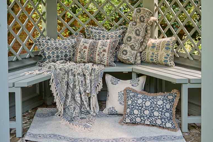 Walton & Co Cortile Cotton Rug, Sky