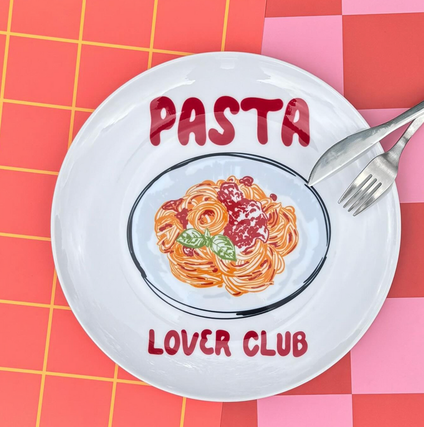 Spaghetti Pasta Club Ceramic Dinner Plate By Ezbie