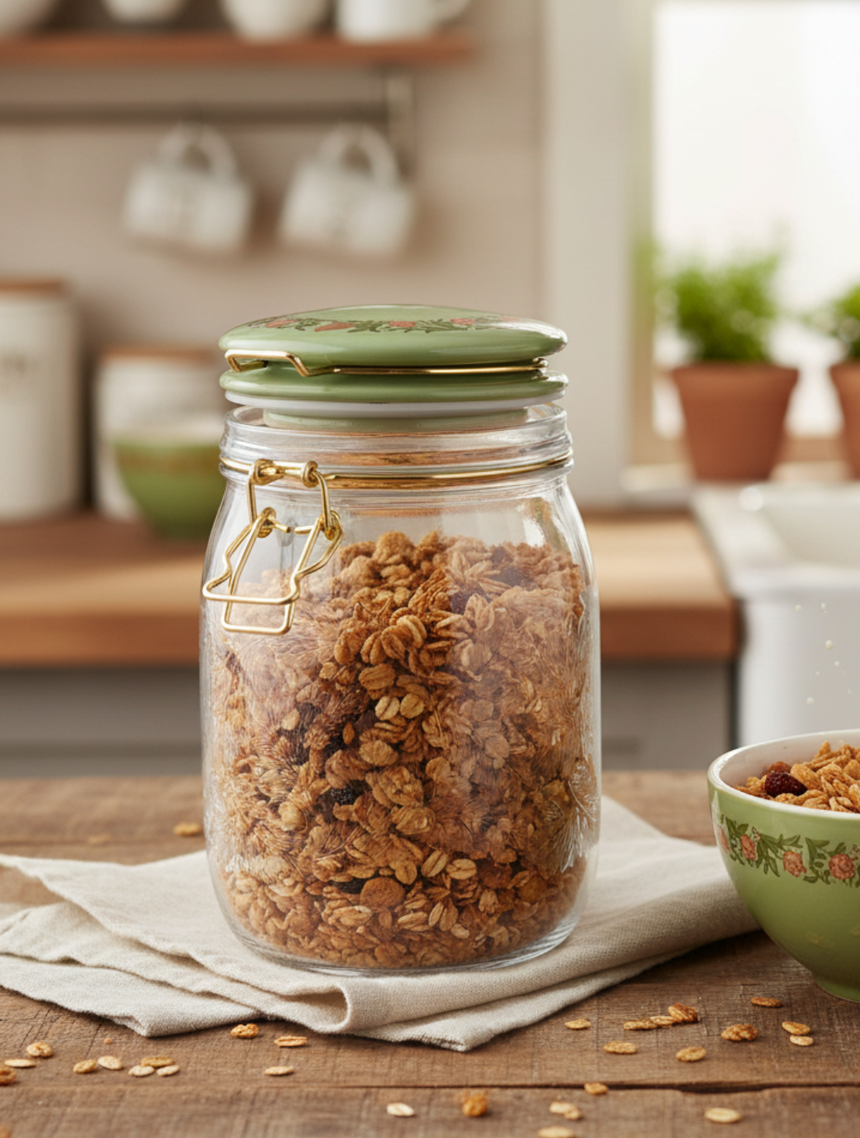 William Morris At Home Kitchen Garden Clip-Top Glass Storage Jar (1 Litre)