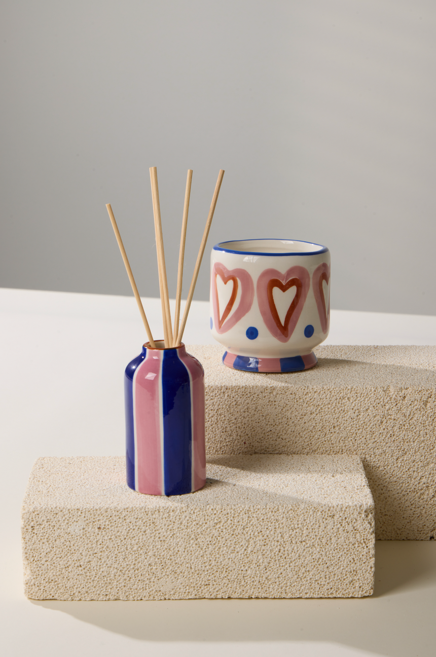 Paddywax A Dopo Hearts Ceramic Scented Candle, Rosewood & Vanilla