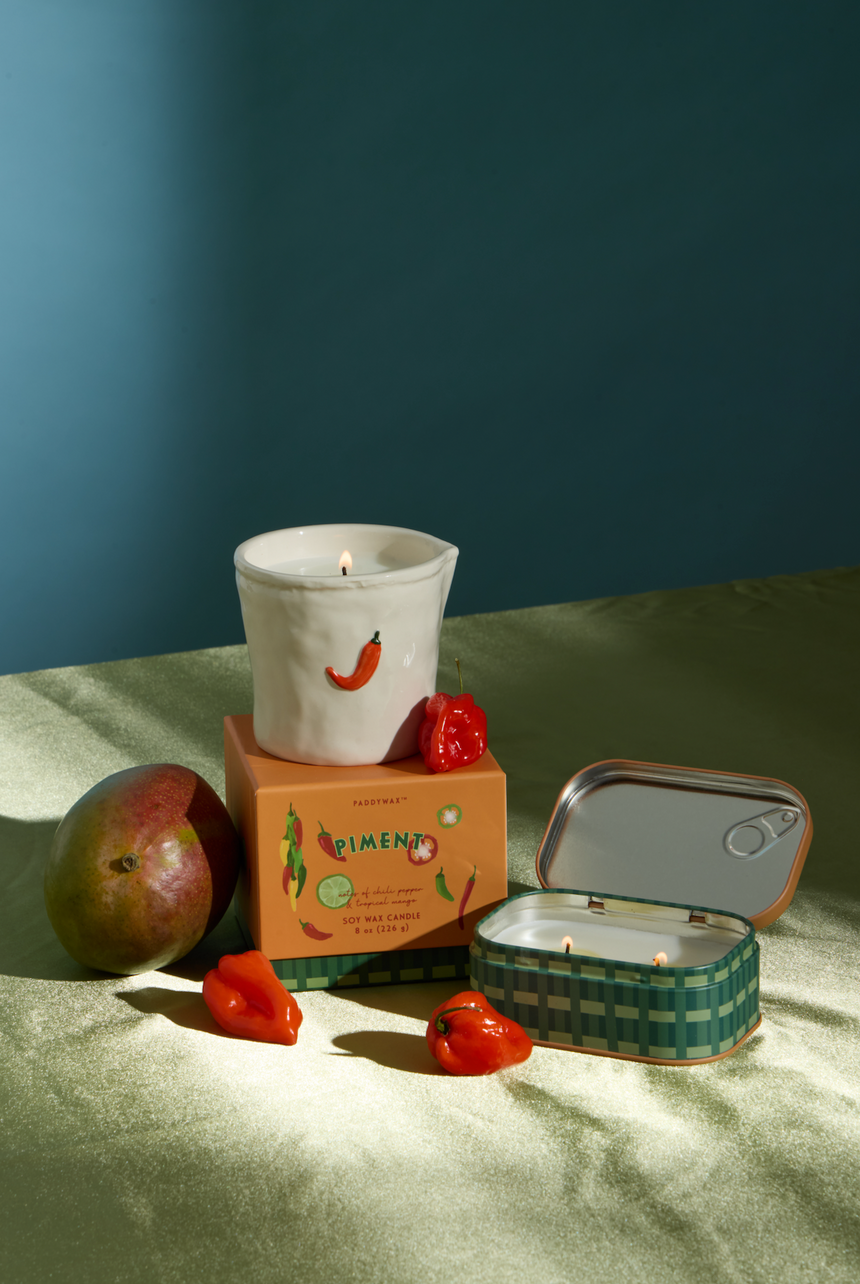 Paddywax Bistro Piment Scented Tin Candle, Chilli & Mango