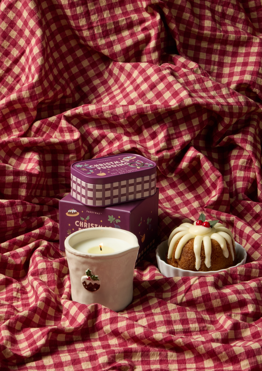 Paddywax Bistro Christmas Pudding Tin Scented Candle, Fruit & Spices
