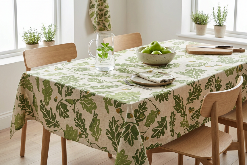 Walton & Co Acorn Pure Linen Tablecloth