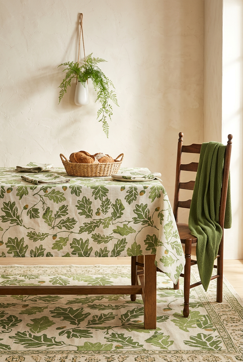 Walton & Co Acorn Pure Linen Tablecloth