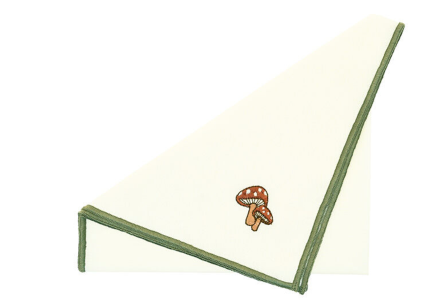 Walton & Co Embroidered Napkin, Toadstool (Set Of 4)