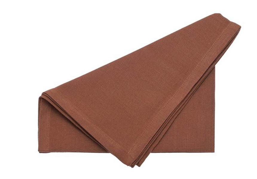 Walton & Co Cotton Napkins, Conker  (Set Of 4)