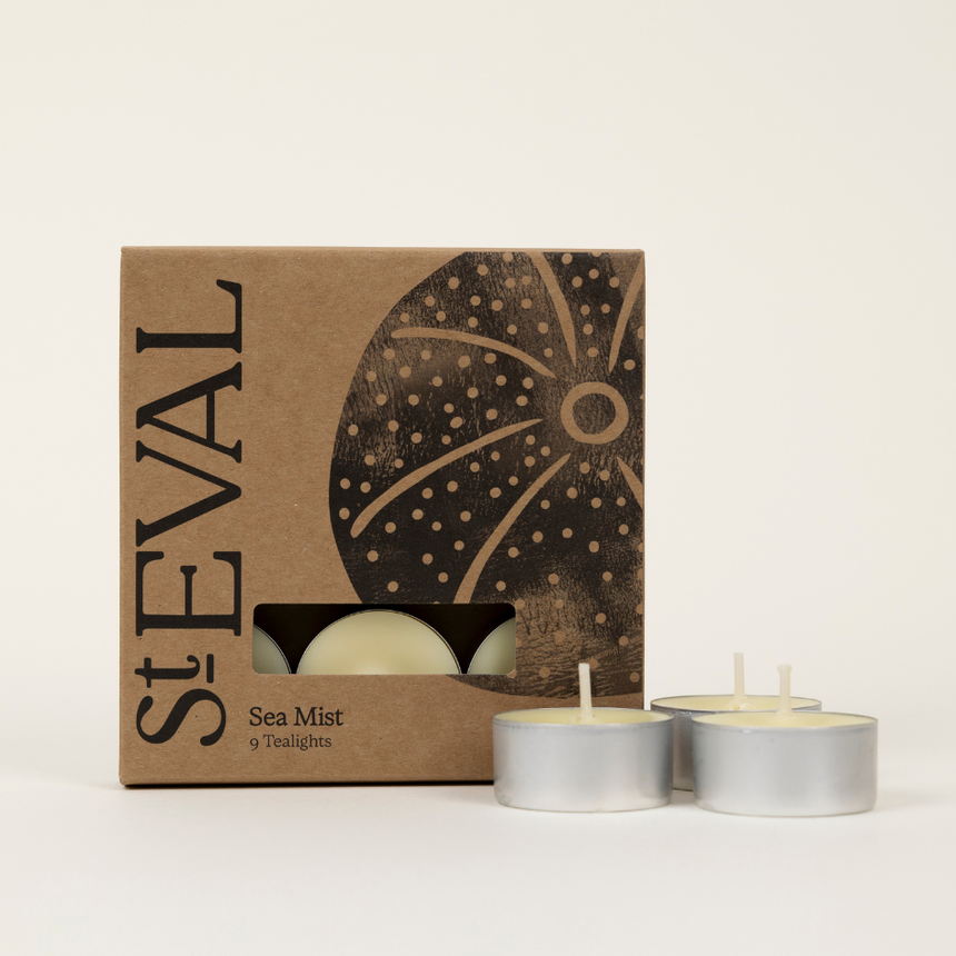 St Eval Sea Mist Scented Tealights, (Set Of 9)