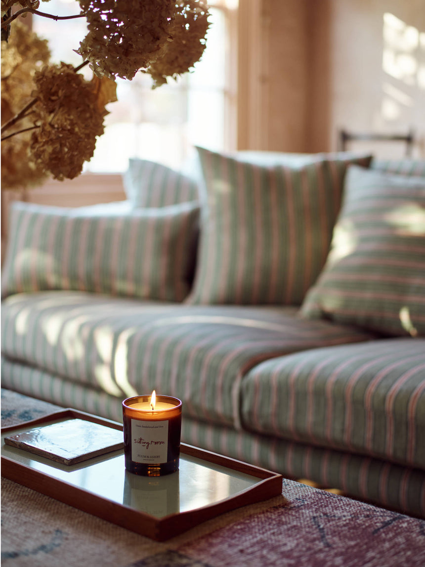 Plum & Ashby Large Scented Sitting Room  Candle, Green Sandalwood & Fern