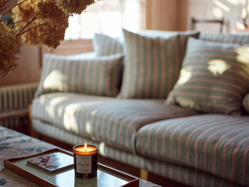 Plum & Ashby Large Scented Sitting Room  Candle, Green Sandalwood & Fern