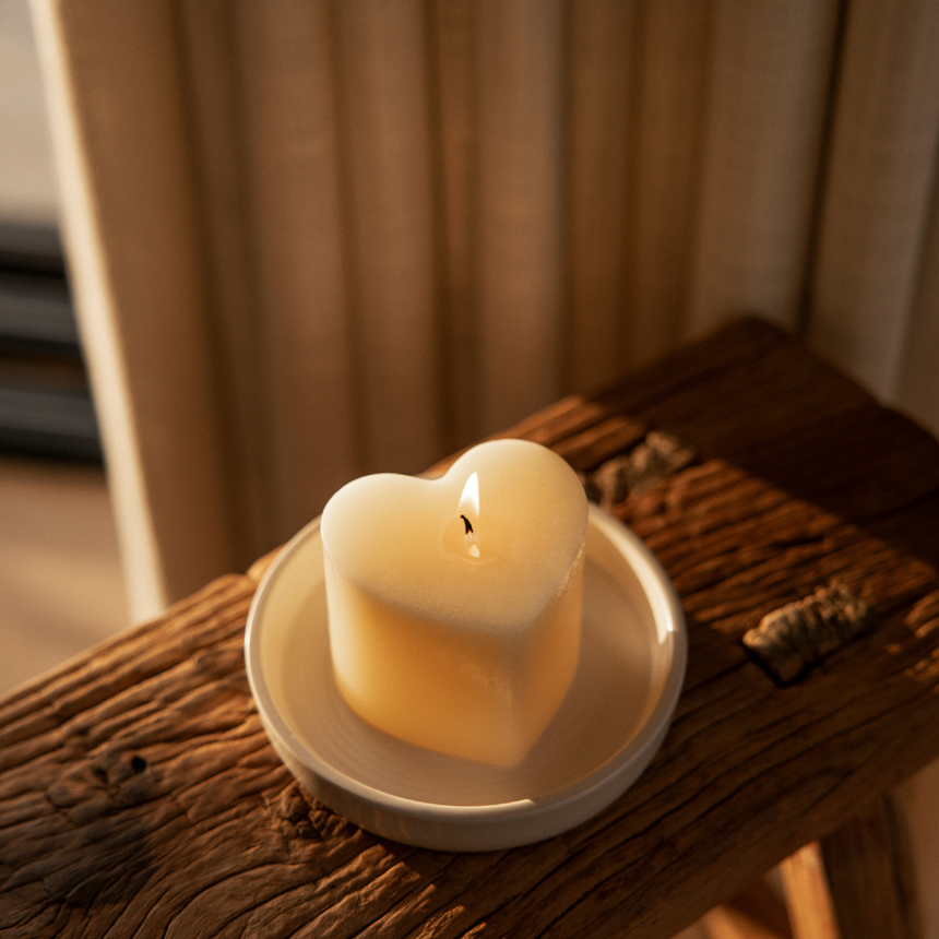 St Eval White Candle Plate