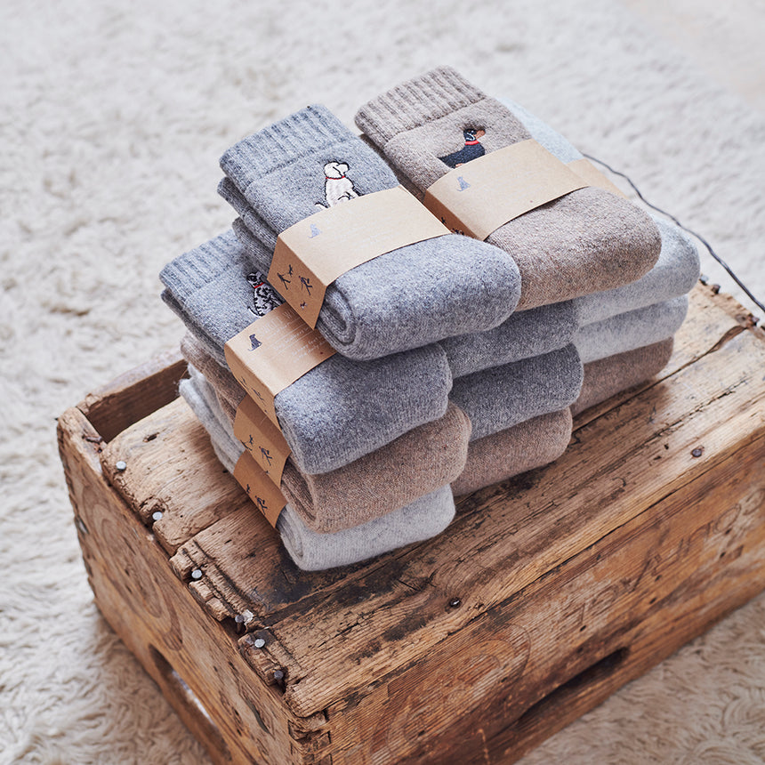 Sweet William Dog Walker Socks, Apricot Cockapoo