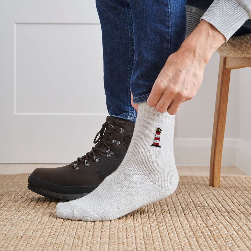 Sweet William Coastal Walking Wool Socks, Lighthouse