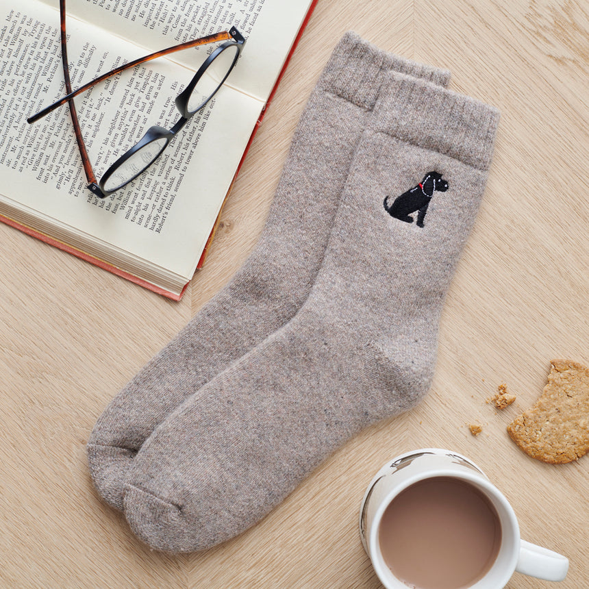 Sweet William Dog Walker Socks, Black Cocker Spaniel
