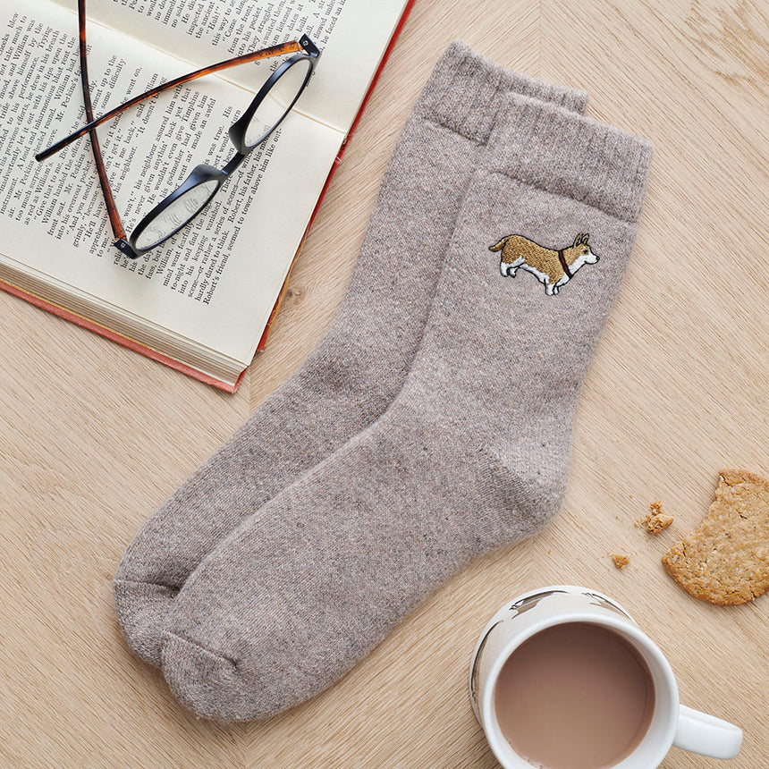 Sweet William Dog Walker Socks, Corgi