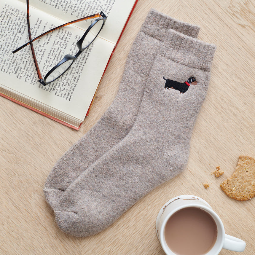 Sweet William Dog Walker Socks, Dachshund