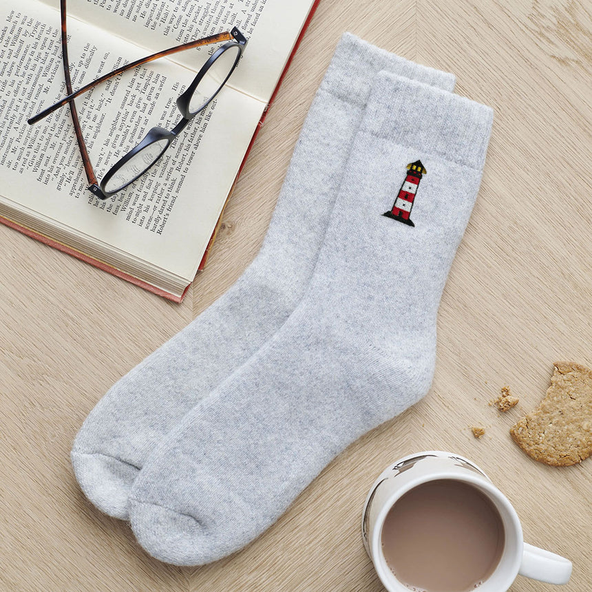 Sweet William Coastal Walking Wool Socks, Lighthouse