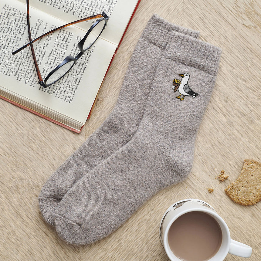 Sweet William Coastal Walking Wool Socks, Seagull