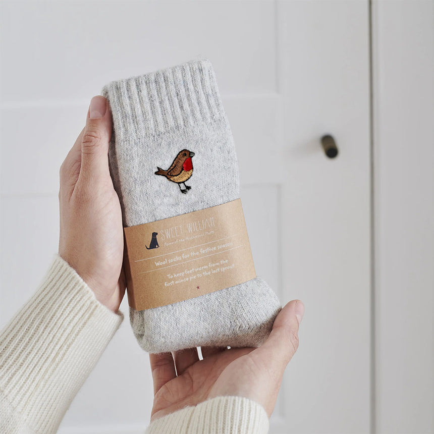 Sweet William Countryside Walking Wool Socks, Robin