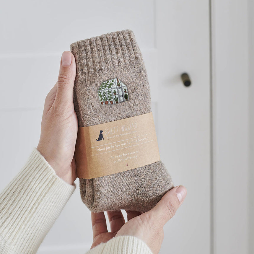 Sweet William Gardening Walking Wool Socks, Greenhouse