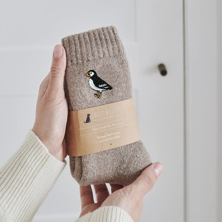 Sweet William Coastal Walking Wool Socks, Puffing